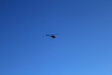 Helicopter in the sky