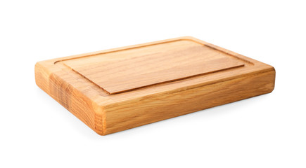 Empty clean wooden board isolated on white