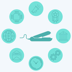Fototapeta premium Hair straightener vector icon sign symbol