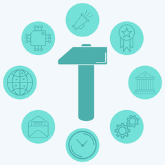 Hammer vector icon sign symbol