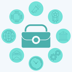 Hand bag vector icon sign symbol