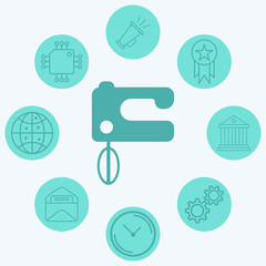 Hand mixer vector icon sign symbol