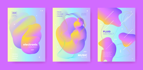 Dance Music Poster. Abstract Gradient Shape. 