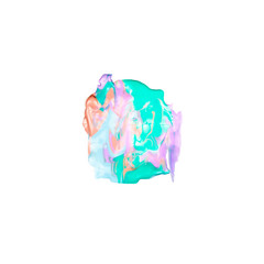 Paint Brush Stroke Texture multicolor Watercolor Spot Blotch Isolated