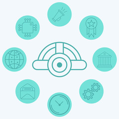 Head light vector icon sign symbol