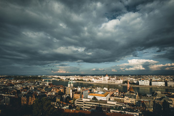 aerial view of city from above