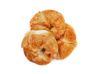 Fresh croissant isolated on white background.