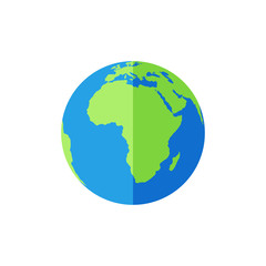 planet Earth color icon in flat style