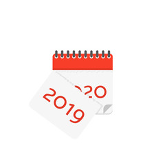 2020 calendar tear off sheet 2019 color icon, flat
