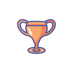 trophy gold in white background