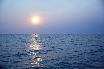 Obraz premium Tonle Sap Lake in Cambodia is 160 km long and 59 km wide and is the largest freshwater lake in Southeast Asia.