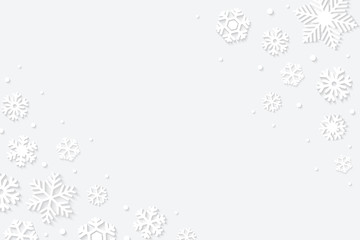 Fototapeta na wymiar Christmas background with snowflakes. Vector illustration with paper snowflakes.