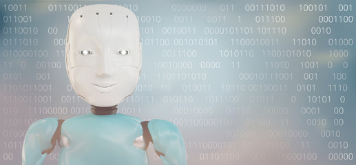 artificial intelligence robot humanoid 3d-illustration