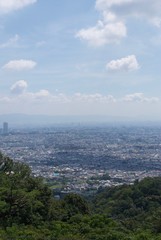 Obraz premium 山から見下ろす街の景色