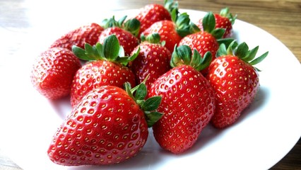 strawberries on a white background