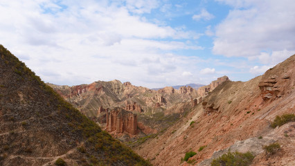 Beautiful landscape view of Binggou Danxia Scenic Area in Sunan Zhangye Gansu Province, China.