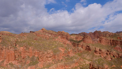 Beautiful landscape view of Binggou Danxia Scenic Area in Sunan Zhangye Gansu Province, China.