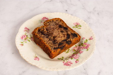 budin de banana y chocolate