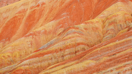 Beautiful nature landscape view of Zhangyei Danxia Landform in Gansu China.