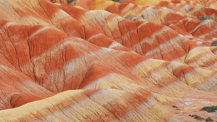 Beautiful nature landscape view of Zhangyei Danxia Landform in Gansu China.