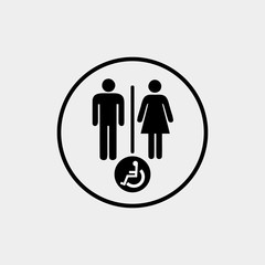 Male and Female Toilet icon