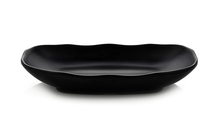 black plate isolated on white background