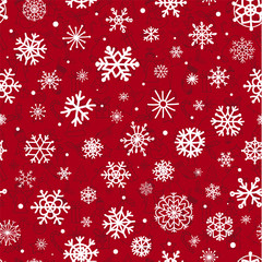 Simple snowflakes holiday seamless pattern. Vector eps10.
