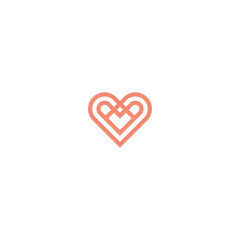 Heart Logo Icon Design Template. Love Symbol, Medical, Healthy, Abstract, Monogram, Valentines day, Romance, Wedding, Ornament Vector Illustration