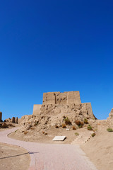 Landscape view of the Ruins of Jiaohe Lying in Xinjiang Province China.