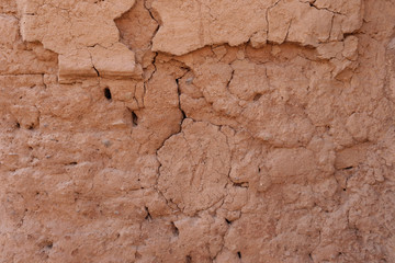 Ancient traditional residential old house wall in Tuyoq Village Valley Turpan Xinjiang Province China.