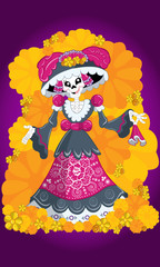 Traditional Mexican Catrina, death's day