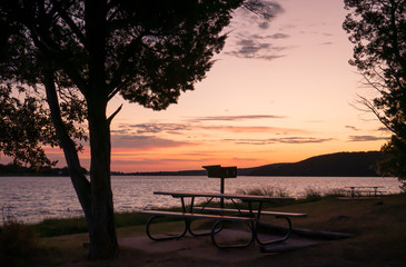 Fototapeta premium Early Fall Morning Campsite