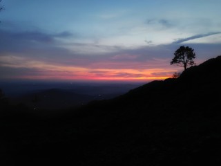 sunset in mountains