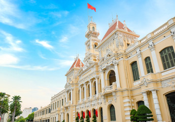Ho Chi Minh City, Vietnam - April 29, 2018 : Ho Chi Minh City Hall