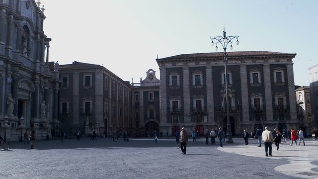 View of Catania cathedral in Sicily 