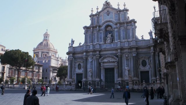 View of Catania cathedral in Sicily 