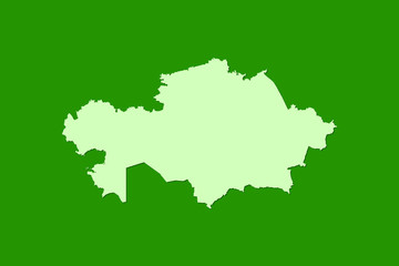 Kazakhstan vector map with single land area using green color on dark background illustration