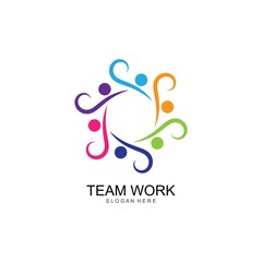 Team work logo Design. Together. Modern Social Network Team Logo Design