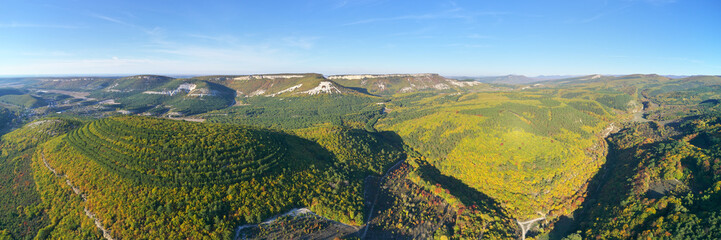 Mountain panorama from drone.