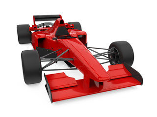 Red Formula One Race Car Isolated