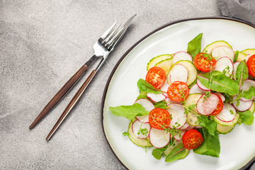 Fresh vegetable salad .