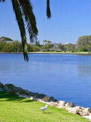A view of a section of the Swan River in Perth, Western Australia.