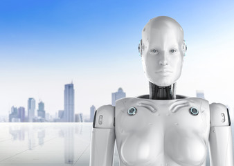 Female cyborg or robot