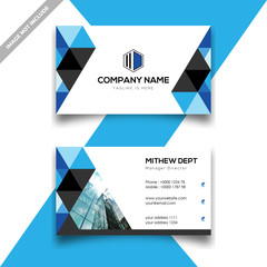 business card elegant and minimal concept with polygon template.