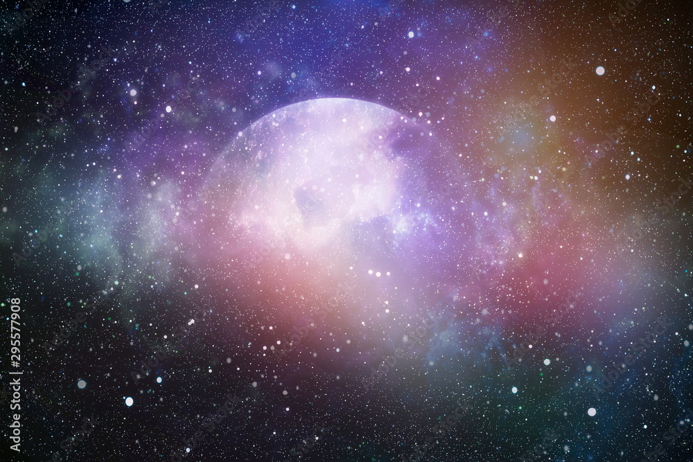 Wall mural blue dark night sky with many stars. milky way on the space background . milky way galaxy with stars