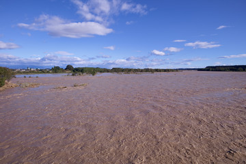 宇都宮市　台風19号による鬼怒川の増水