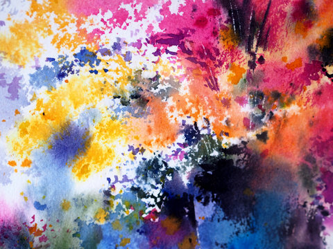 Watercolor painting abstract background on paper. © v.stock