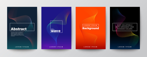 Set of abstract colorful wave shape on colors background for Brochure, Flyer, Poster, leaflet, Annual report, Book cover, Banner. Graphic Design Layout template, A4 size