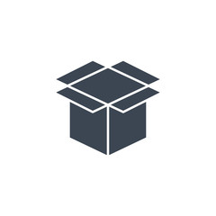 Box related vector glyph icon.