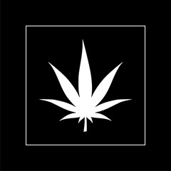 Cannabis leaf icon. Marijuana sign template. Weed or drug. Nature medicine